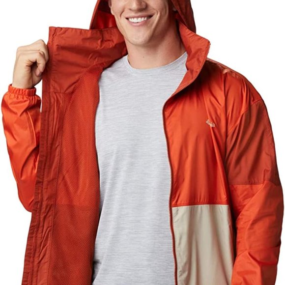 🆕Columbia Men's Point Park Lined Windbreaker,Ancient Fossil/Bonfire/Dark Sienna - Picture 6 of 7